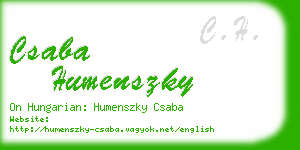 csaba humenszky business card